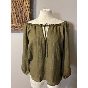 Olive Green Off-Shoulder Blouse